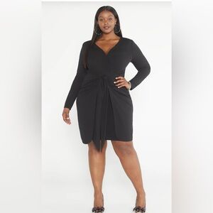 Jenna Tie Front Faux Wrap Dress